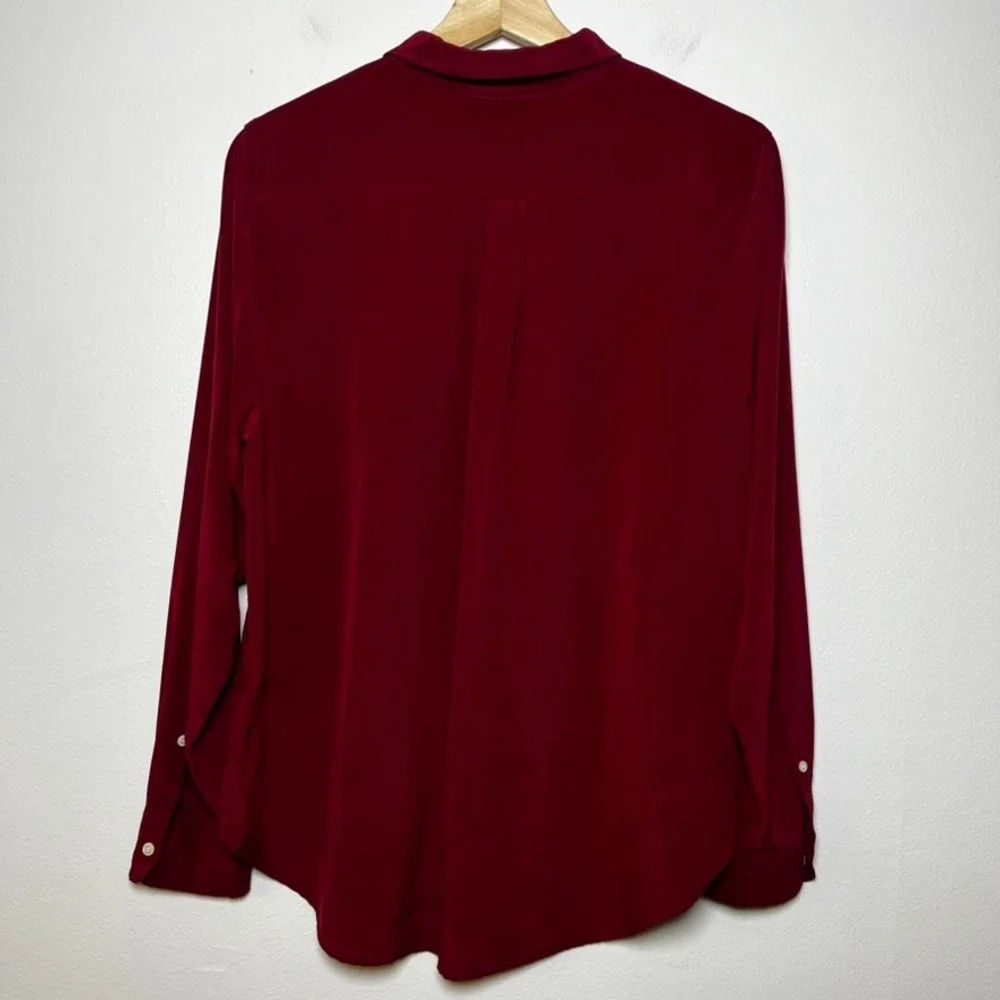 J. Crew Long Sleeve Button Down Shirt in Deep Rose